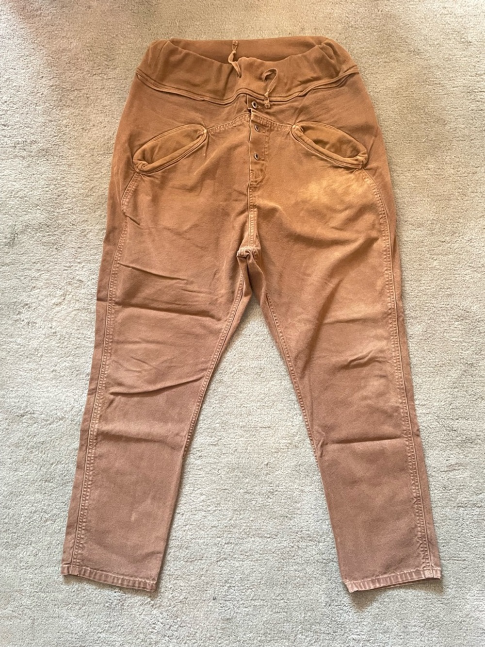 Kapital Men’s Casual High-Waist Tapered Jeans - Brown